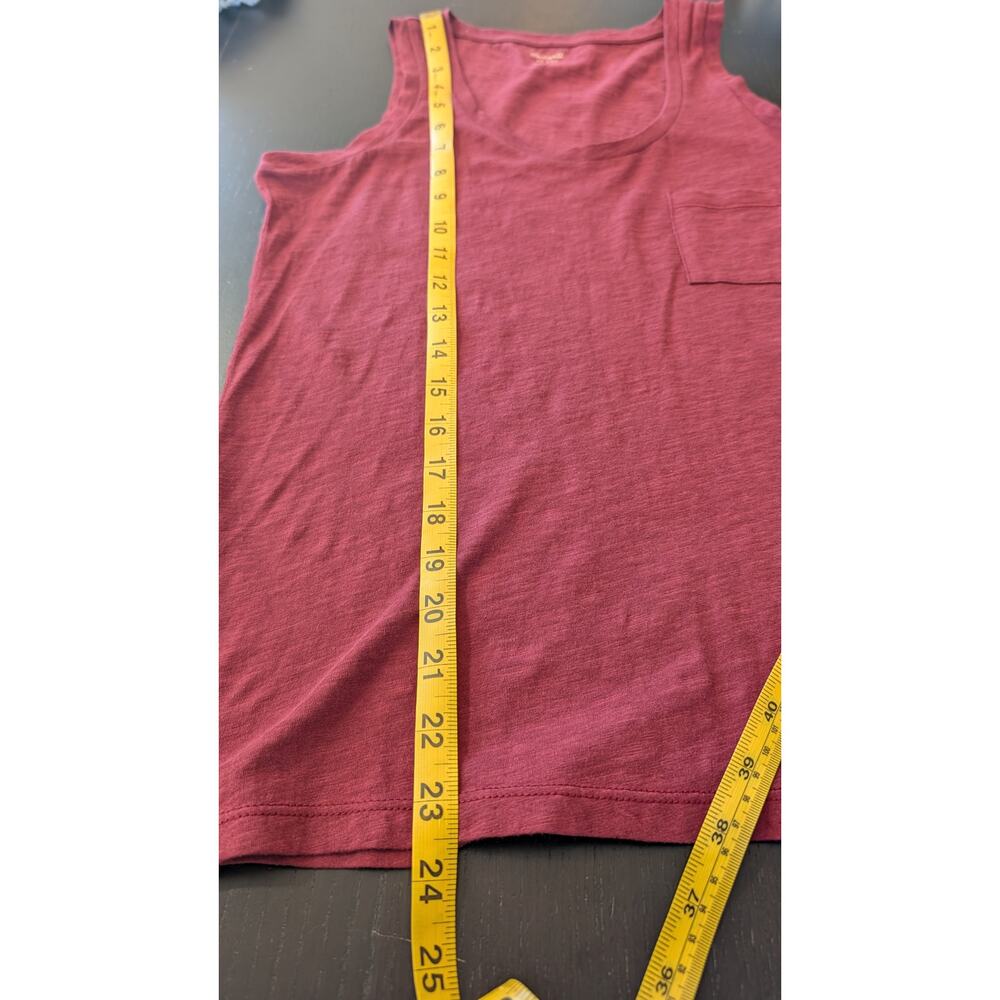 Madewell Whisper Cotton Pocket Tank Top XXS Dusty Burgundy NWT - Picture 6 of 8